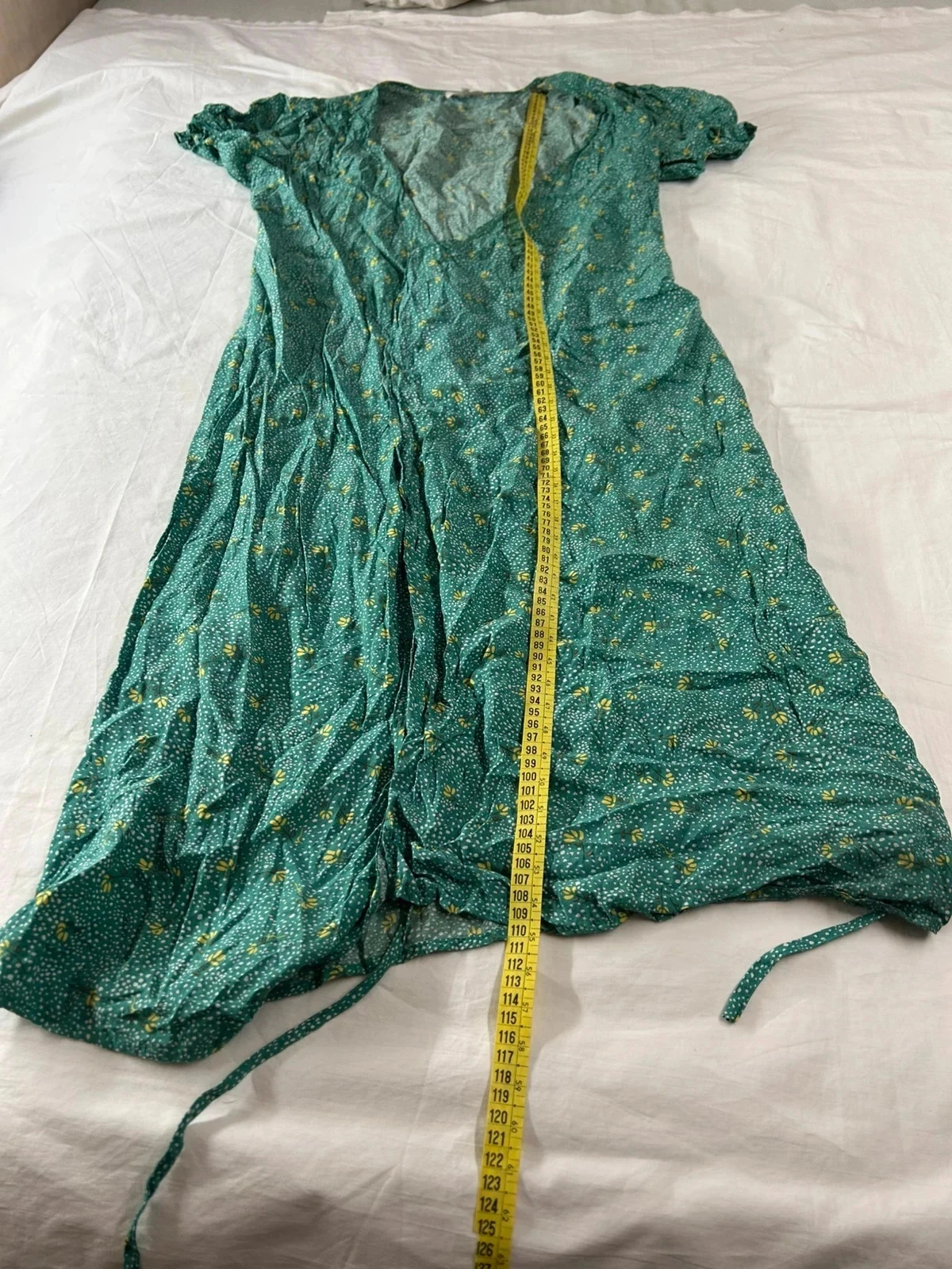 Lange groene jurk met vintage patronen van Grace & Mila – photo 8